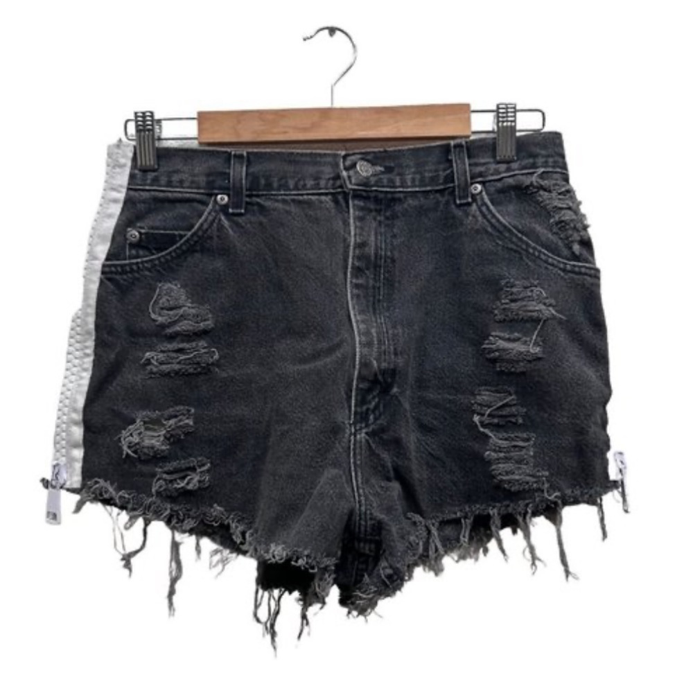 Furst Of A Kind Denim Shorts Dark Grey/black Side Zippers Shorts
